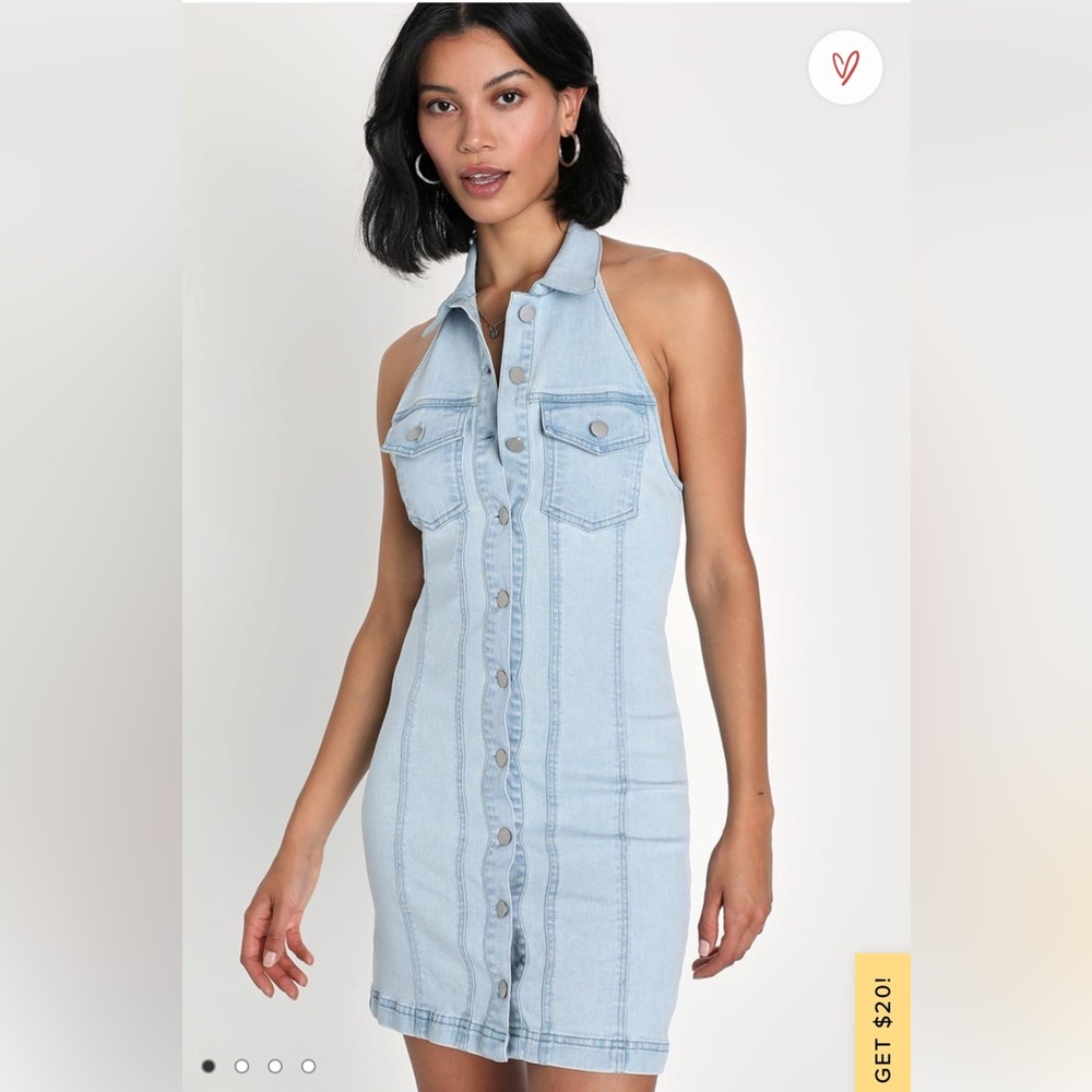 NWT Backless Denim Dress